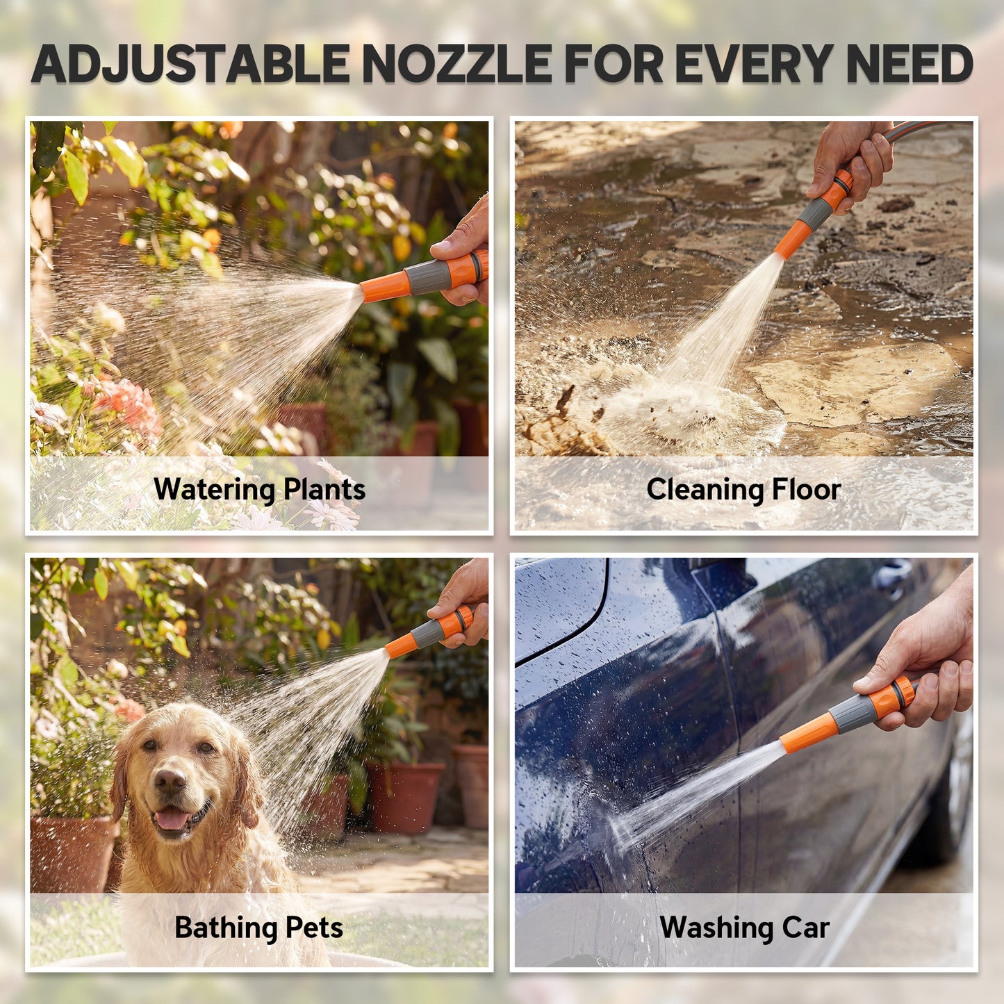 Outsunny Wall Mounted Garden Hose Reel 20m Plus 2m With Crank Handle And Dual Pattern Spray Nozzle Orange