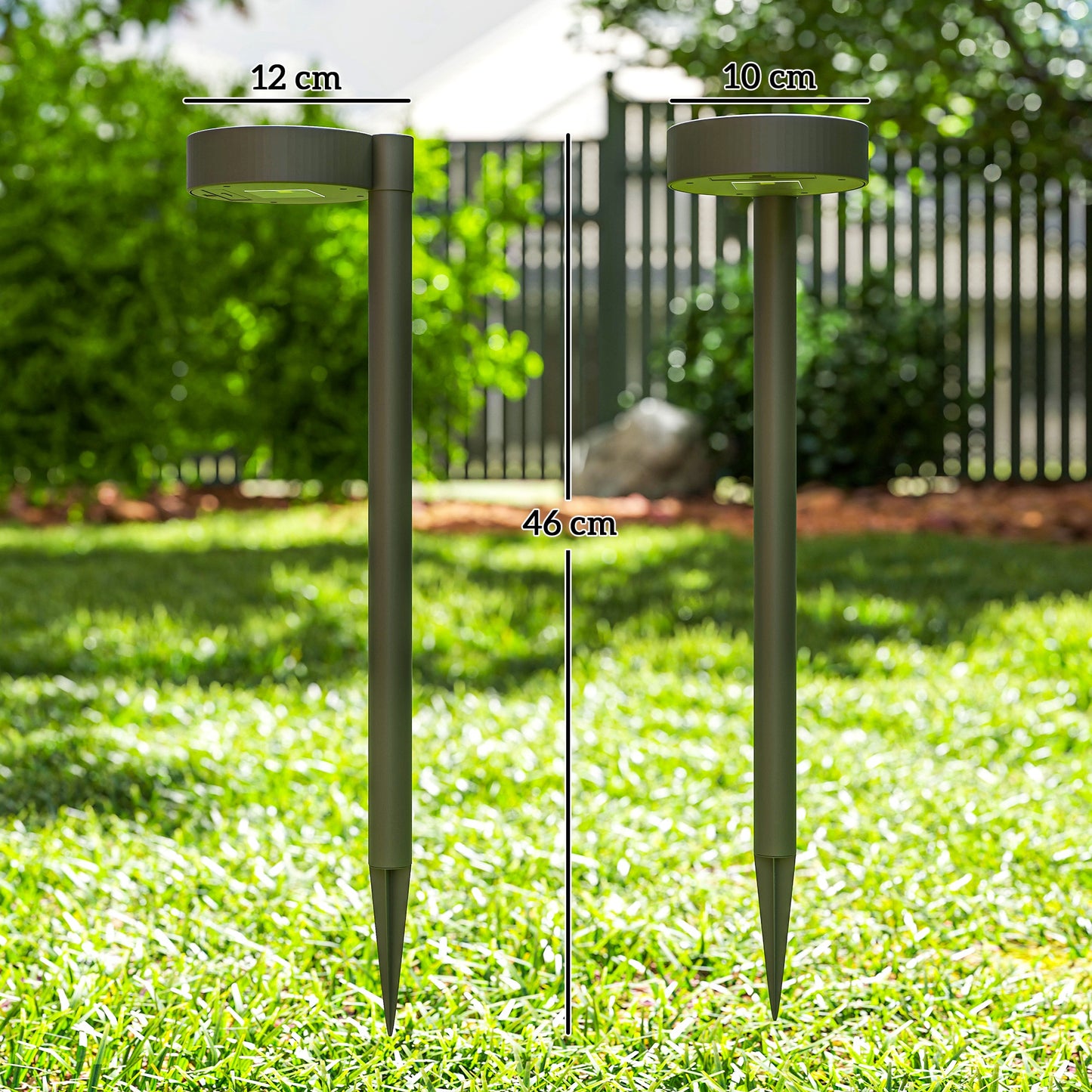 Outsunny Solar Lights Outdoor Garden Stake 8 Pack Pathway Lighting LED Auto On Off IP44 Waterproof Plastic
