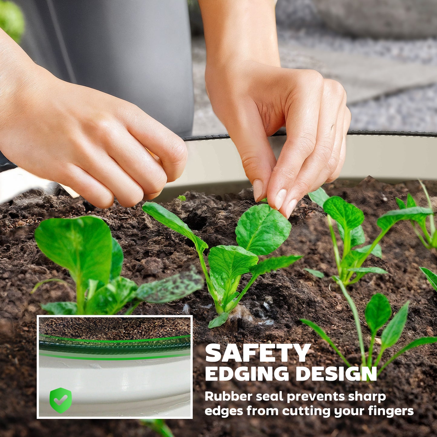 Outsunny Set Of 2 Raised Garden Beds Metal Planter Boxes With Safety Edging Easy Assembly Stock Tank Cream White