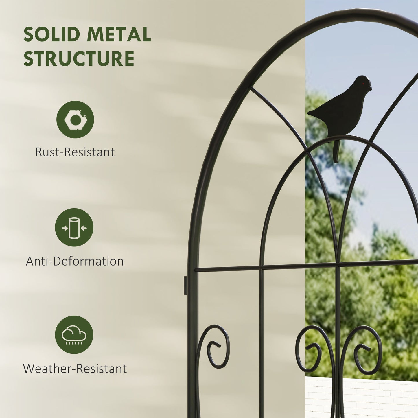 Outsunny Set Of 2 Garden Trellis Panels For Climbing Plants 180 X 50cm Weather Resistant Powder Coated Metal