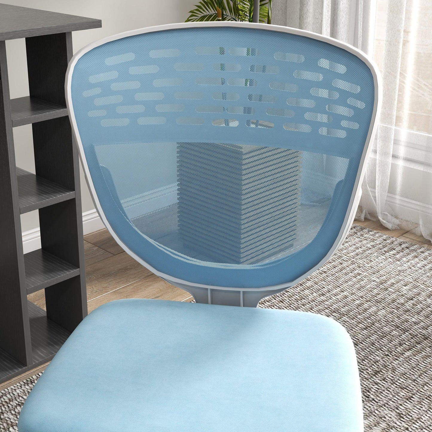 Vinsetto Mesh Office Chair, Blue, Swivel Wheels - ALL4U RETAILER LTD