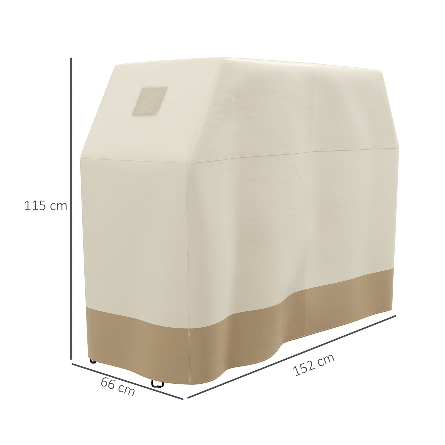 Outsunny 66W x 152Lcm PU Coated Protective Grill Cover Beige Weatherproof UV Resistant BBQ Protector
