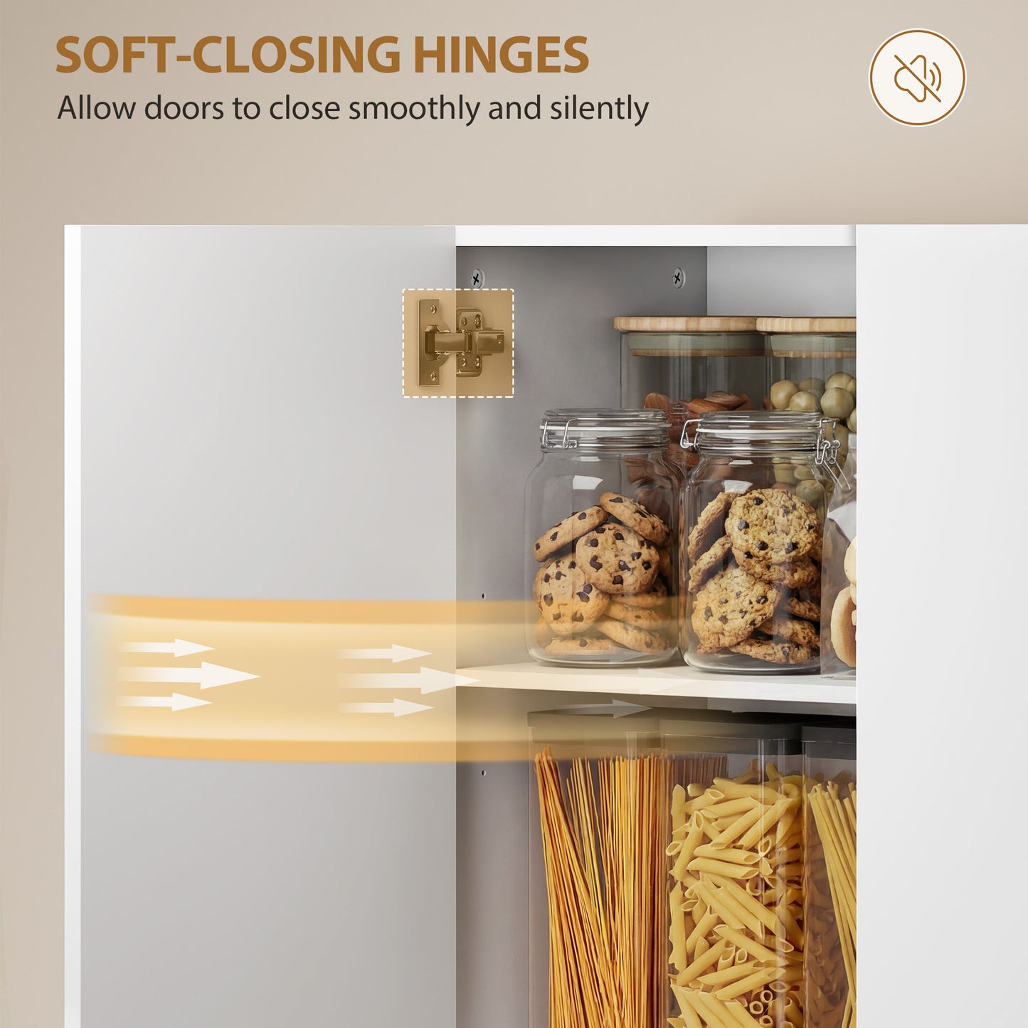 HOMCOM 180 Cm Tall Kitchen Cupboard Pantry Storage Cabinet With Soft Close Doors And Adjustable Shelves High Gloss White