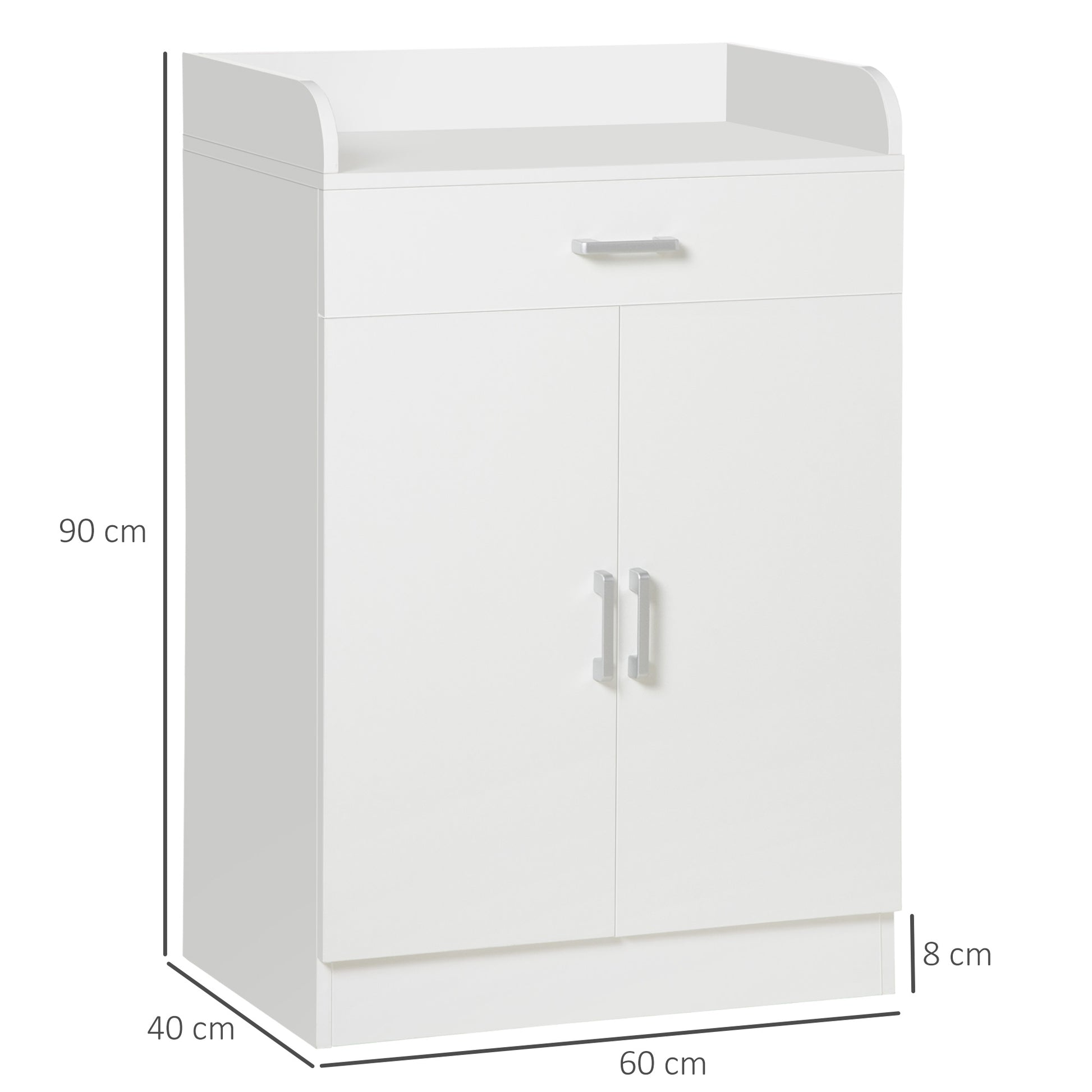 HOMCOM Contemporary White Storage Cabinet with Drawer and Adjustable Shelf for Versatile Home Use - ALL4U RETAILER LTD