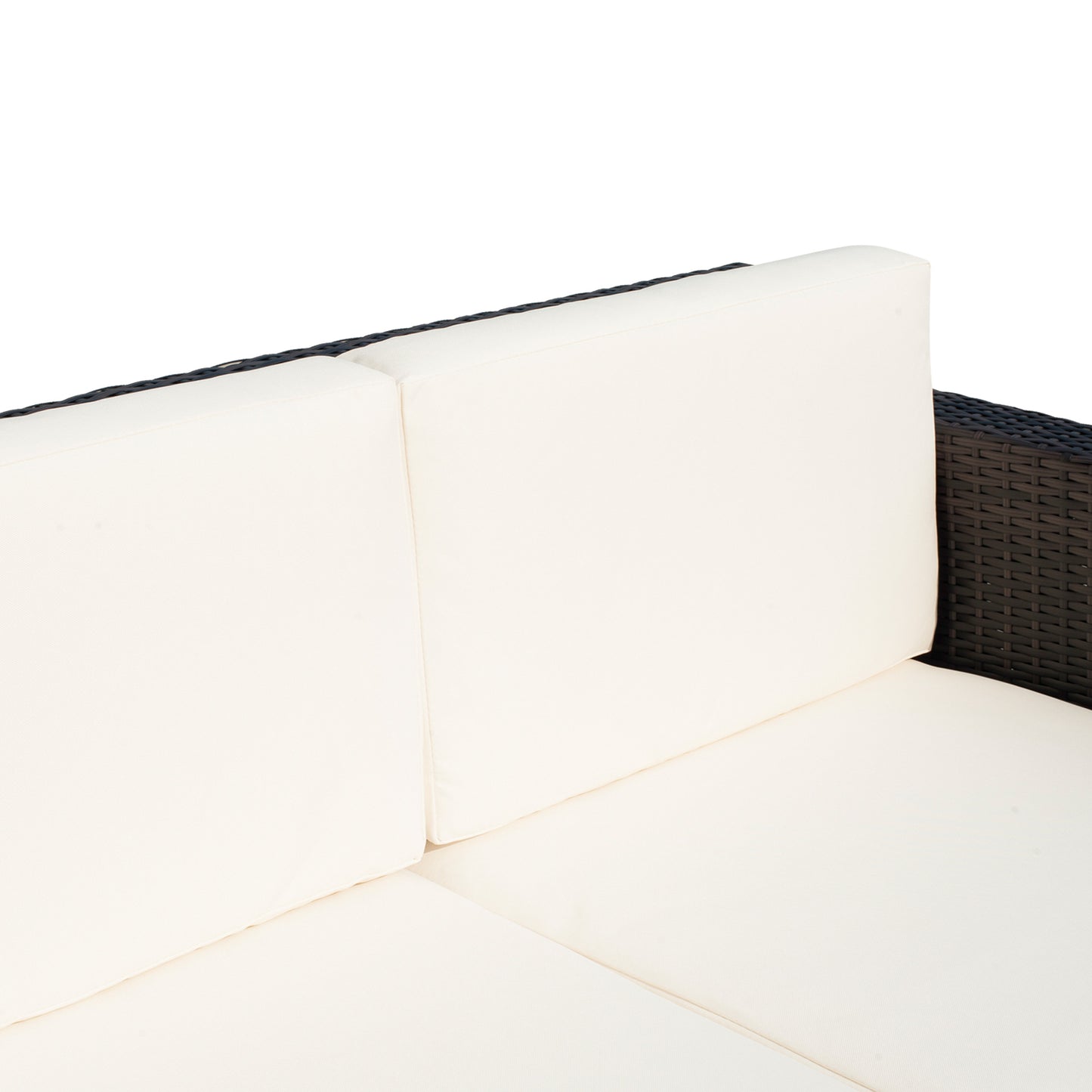 Outsunny Rattan Sofa 2 Seater Garden Furniture With Padded Cushions And Armrests Wicker Loveseat For Patio Mixed Brown