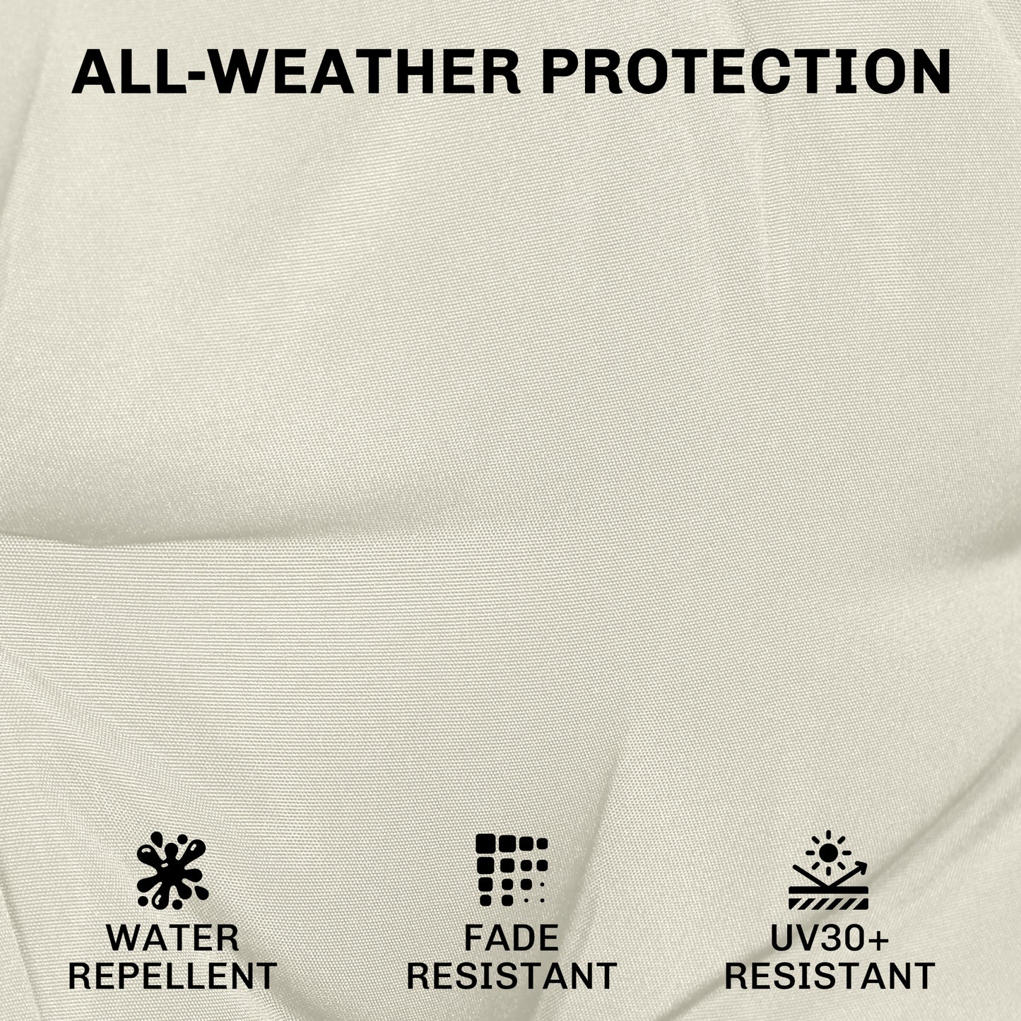 Outsunny Outdoor Chair Cushions Set of 2 7cm Thick Foam with Ties Cream White Water Repellent Flame Retardant