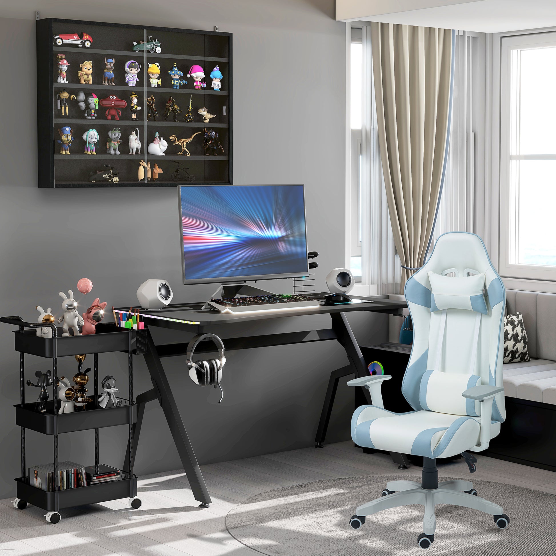 HOMCOM Racing Style Gaming Chair with Adjustable Features and Supportive Design - ALL4U RETAILER LTD