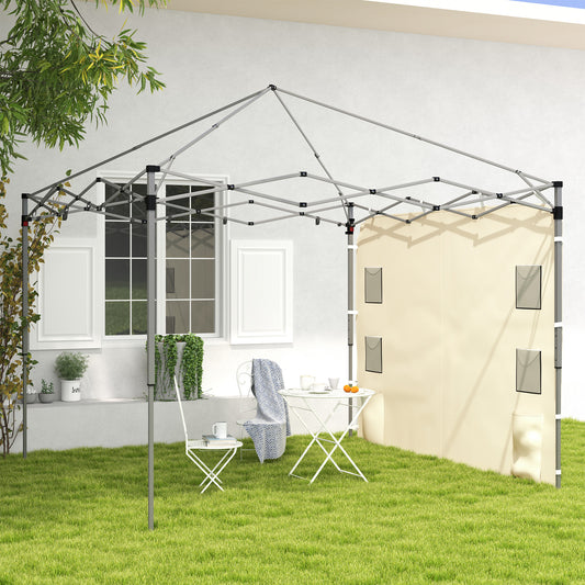 Outsunny Replacement Gazebo Sidewall 195 x 295cm Beige for 3 x 3 m Gazebo Durable Oxford Fabric