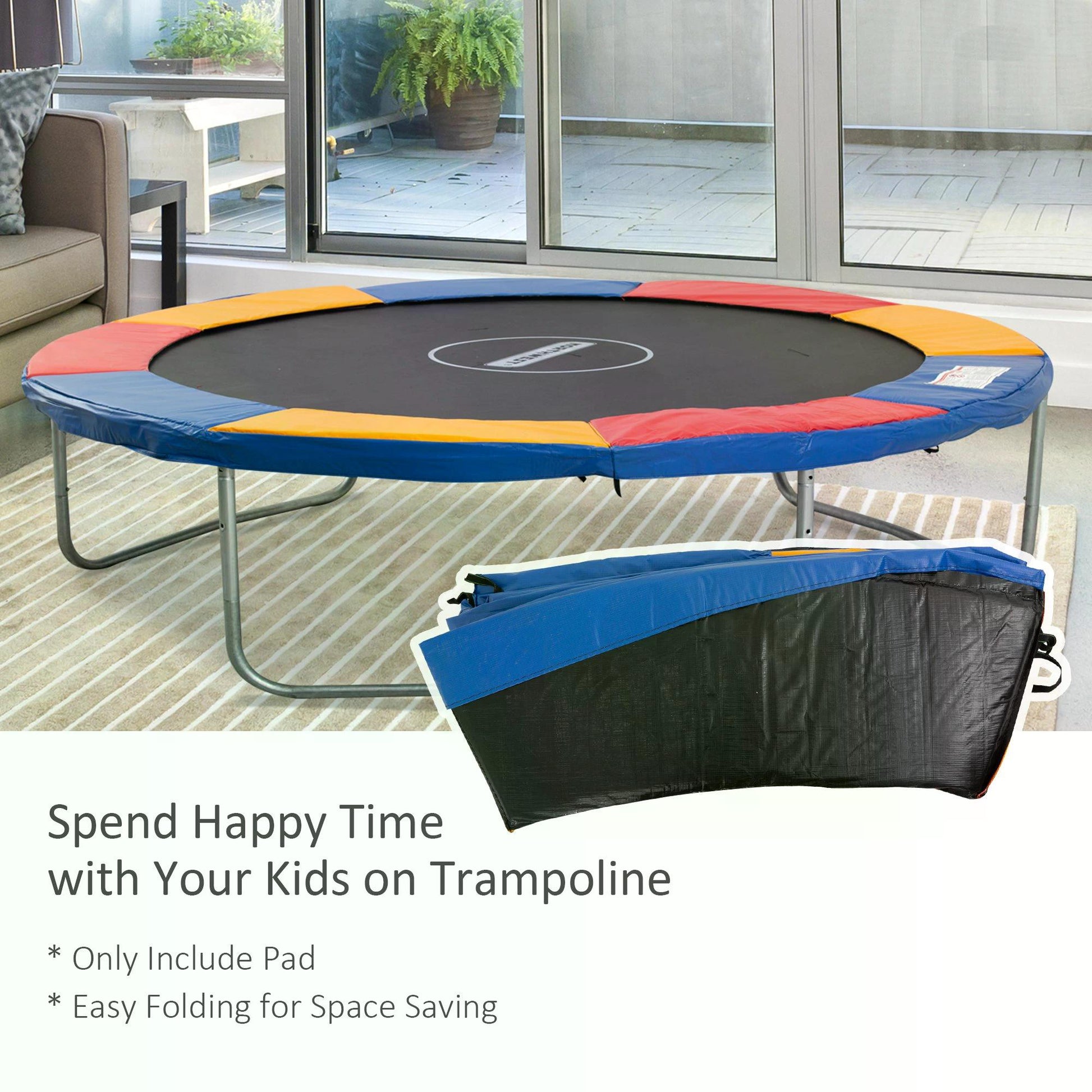 HOMCOM 10ft Trampoline Safety Pad with Multicoloured Foam Padding - UV-Resistant and Snug Fit - ALL4U RETAILER LTD