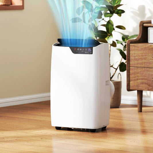 HOMCOM 14000 BTU Portable Air Conditioner 4 In 1 Unit With Cooling Dehumidifier Fan Sleep Mode And WiFi Voice Remote