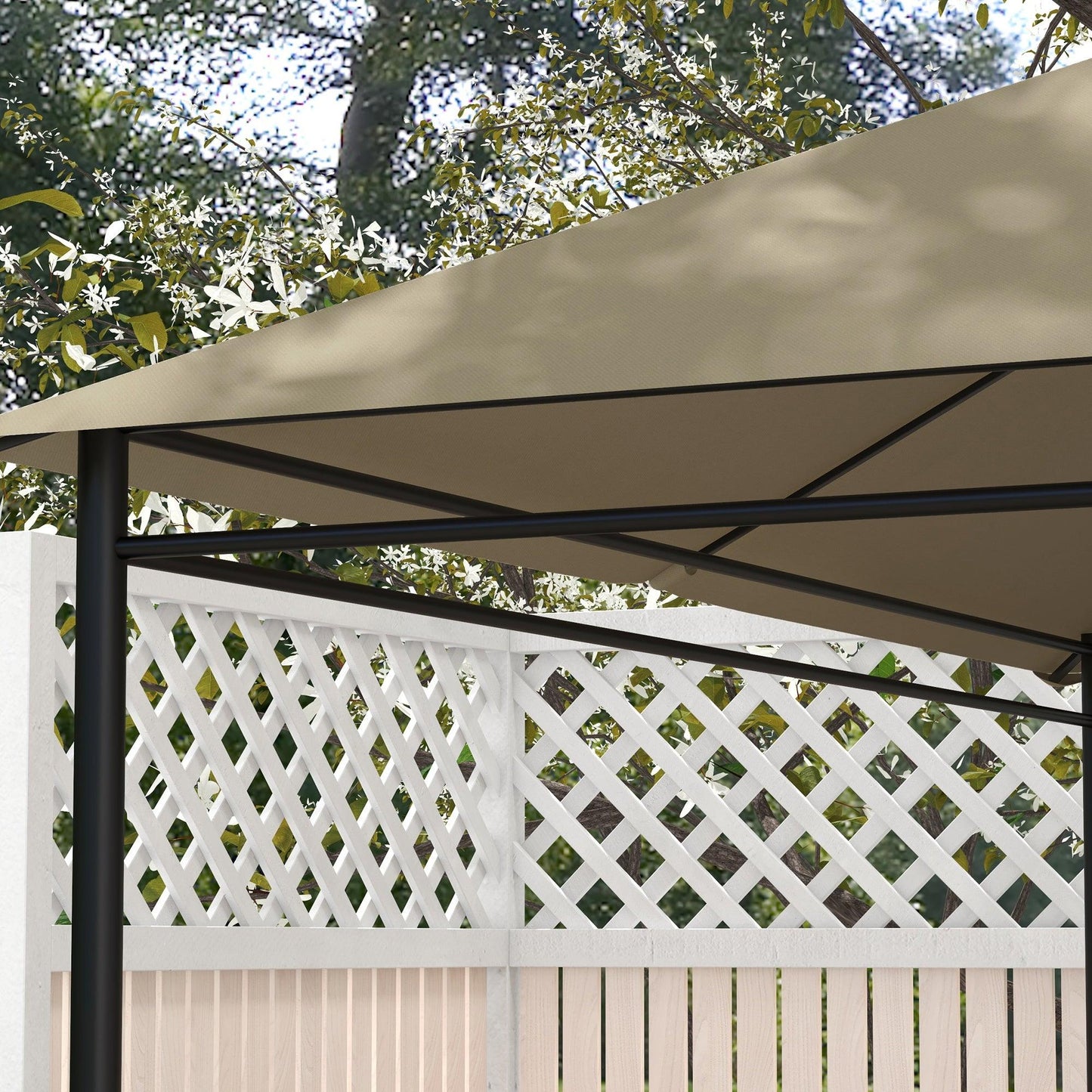 Outsunny 3 x 4m Gazebo Canopy Replacement Cover, Gazebo Roof Replacement (TOP COVER ONLY), Khaki - ALL4U RETAILER LTD