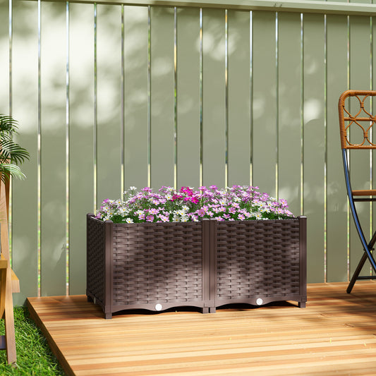 Outsunny Plastic Raised Garden Bed With Legs Self Watering Elevated Planter Boxes Modular Planter With Drainage Holes