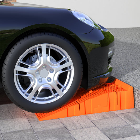 DURHAND Heavy Duty 5 Ton Plastic Car Service Ramps – Portable Vehicle Lifting Solution, Orange (2 Pack) - ALL4U RETAILER LTD