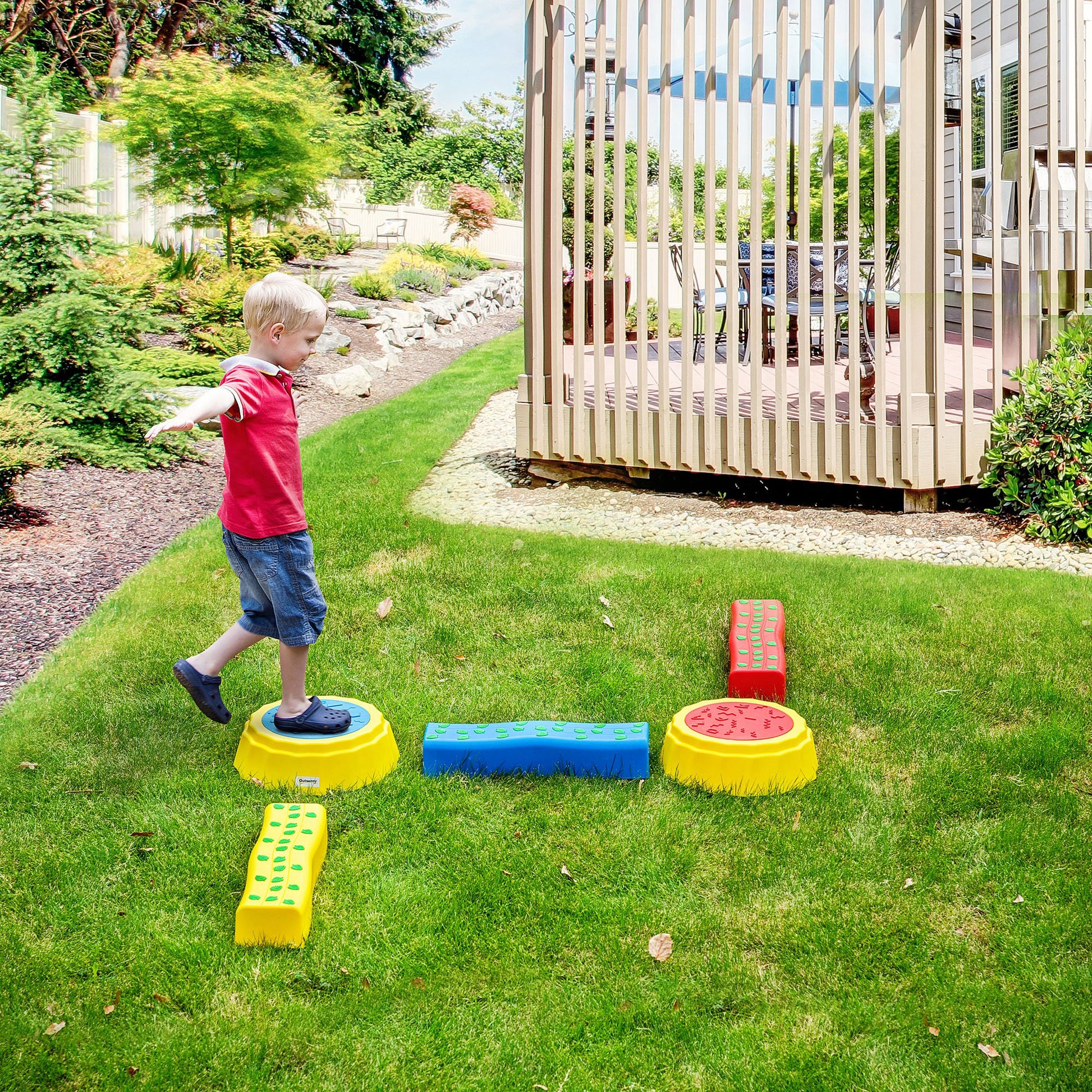 AIYAPLAY Kids' Non-Slip Balance Stones - Stackable Coordination Training Set in Blue for Strength and Agility - ALL4U RETAILER LTD