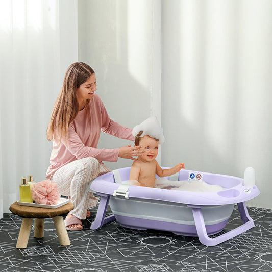 ZONEKIZ Baby Bathtub - Foldable, Non-Slip & Purple - ALL4U RETAILER LTD