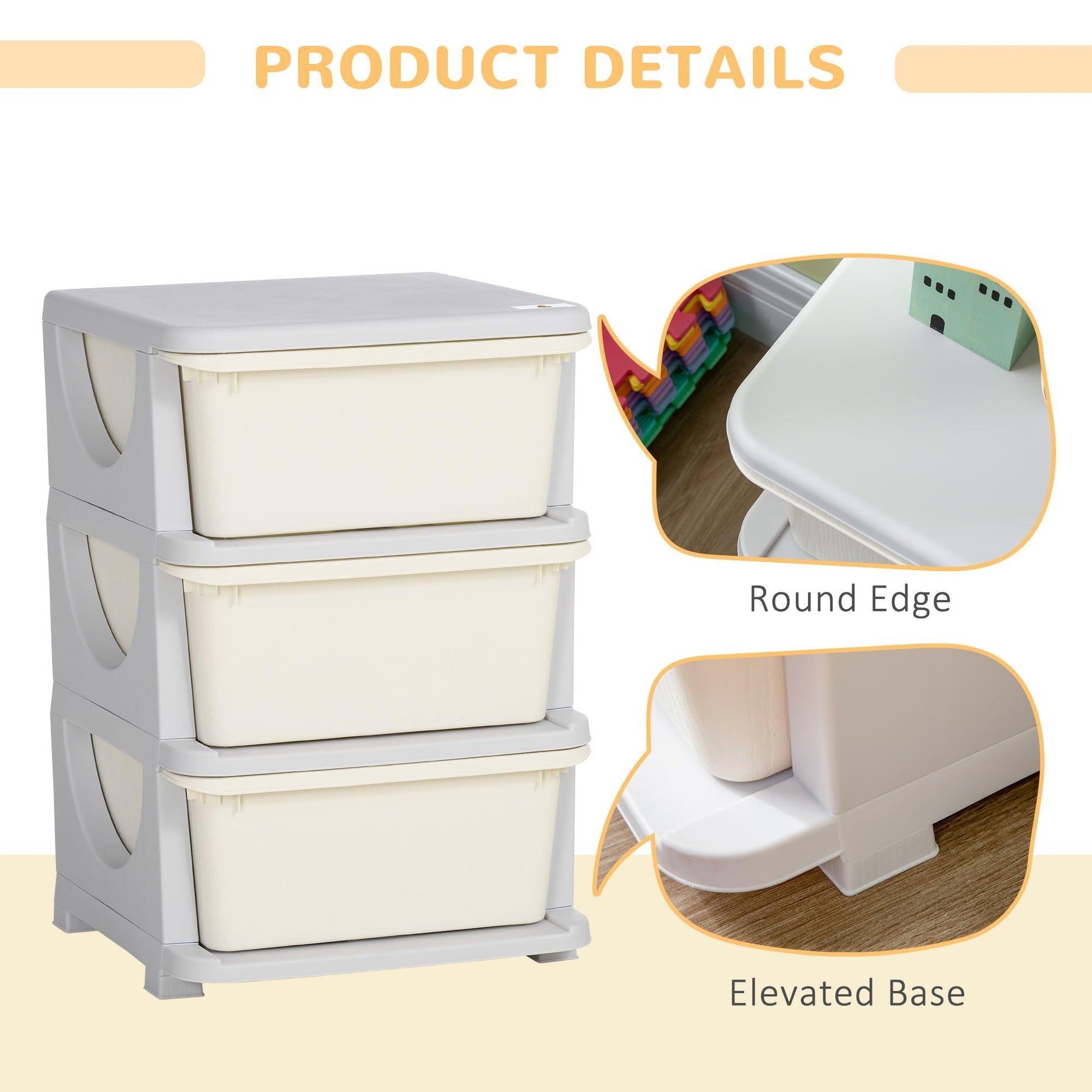 ZONEKIZ Kids Storage - White Chest Drawer - ALL4U RETAILER LTD