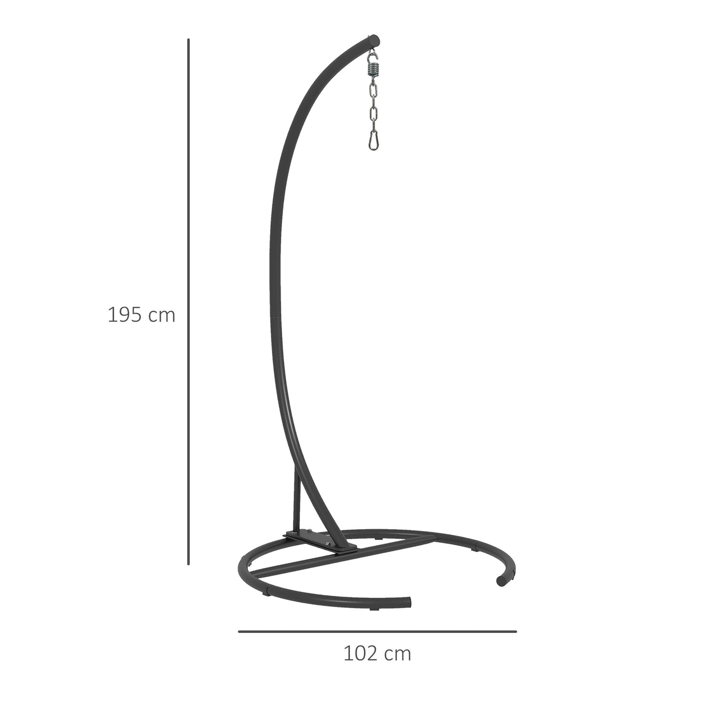 Outsunny Hanging Hammock Chair Stand With Base For Swing And Hammock Chair Indoor Outdoor Heavy Duty 330 Lbs Black