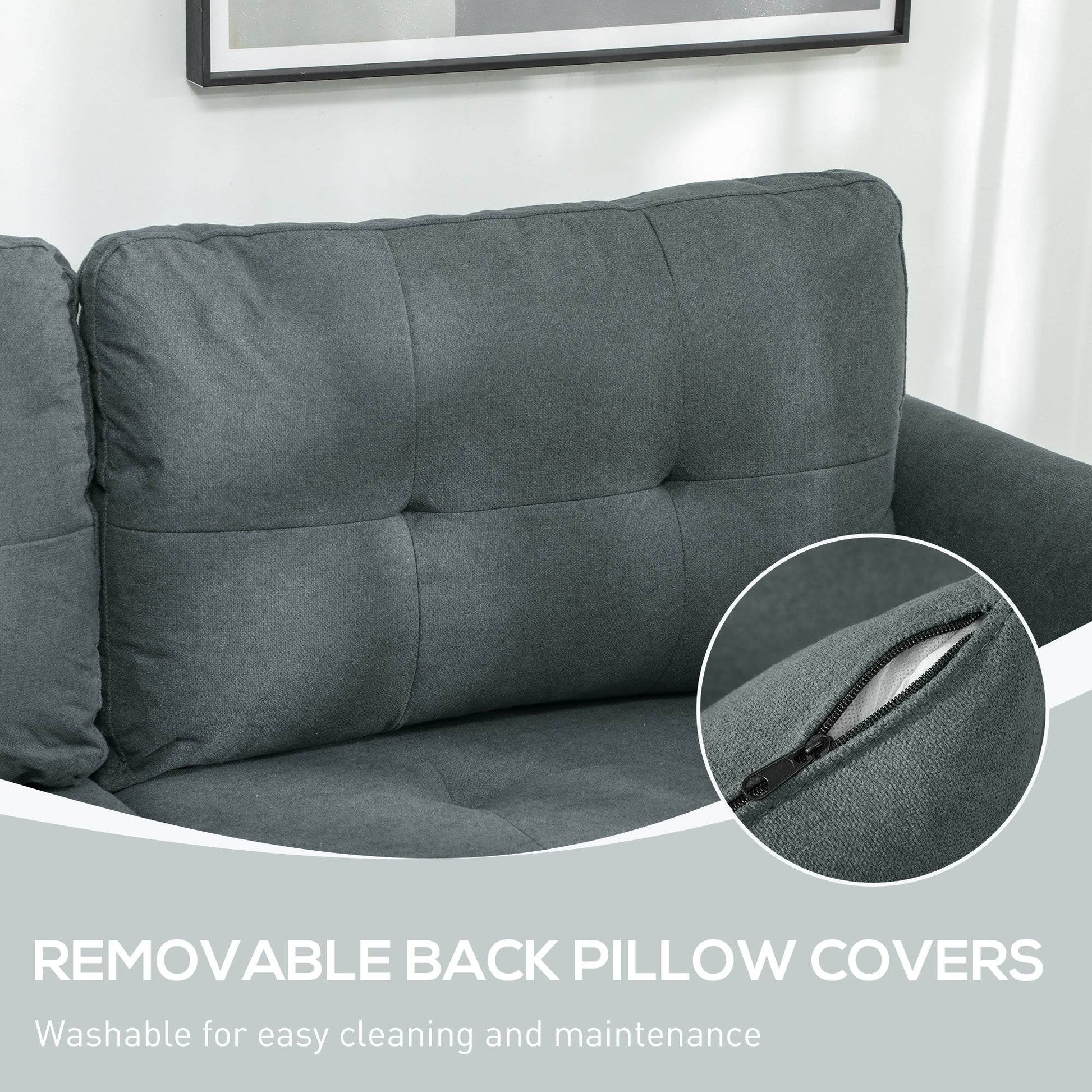 HOMCOM Modular Dark Grey 'L' Shape Sofa with Storage Solutions - ALL4U RETAILER LTD