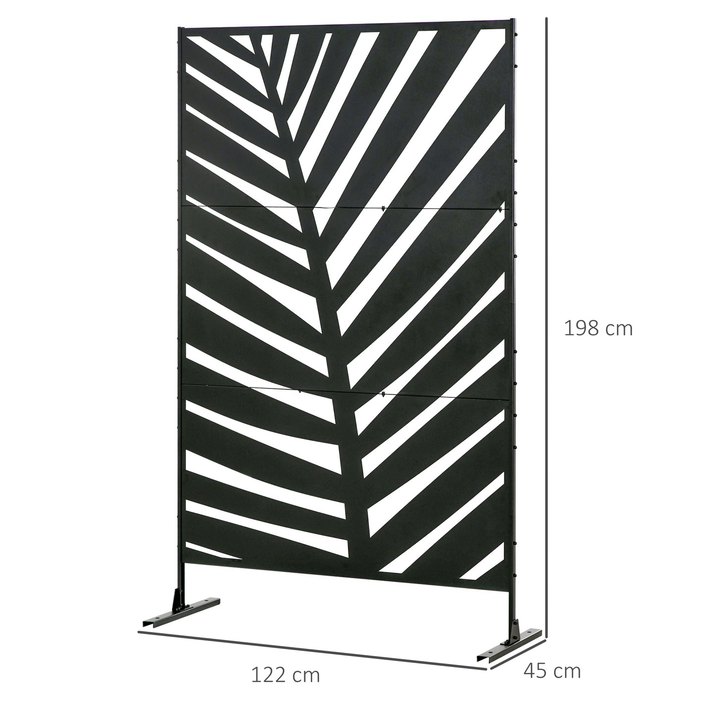 HOMCOM Outdoor Metal Privacy Divider with Leaf Design for Garden and Patio - ALL4U RETAILER LTD