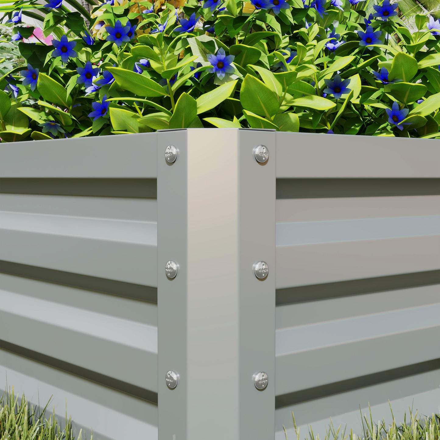 Outsunny Set Of Two 60x60cm Steel Planter Boxes Galvanised Open Bottom Raised Garden Containers For Outdoor Use