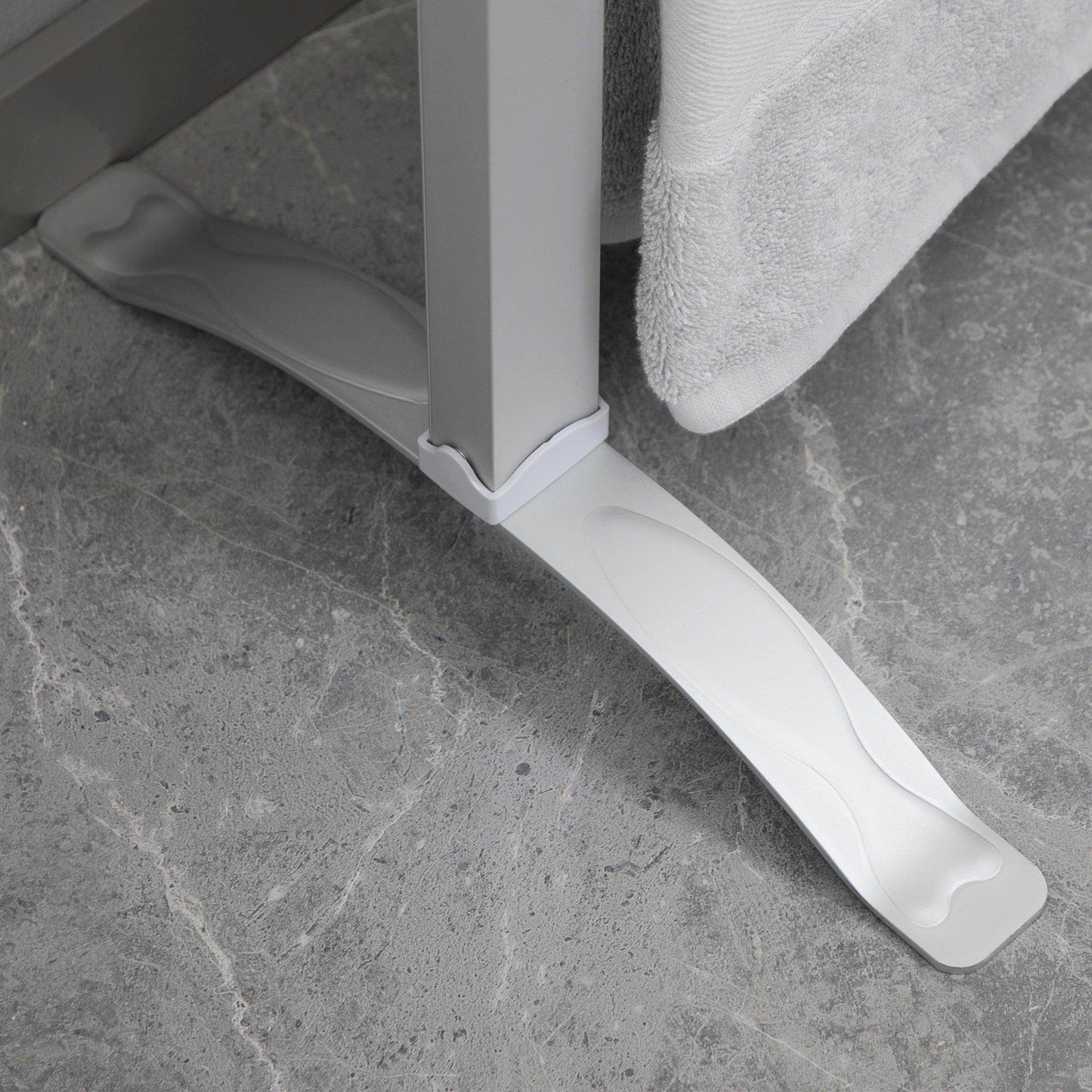 HOMCOM 6 Bar Electric Towel Warmer Aluminum Wall Mounted & Free Standing Silver - ALL4U RETAILER LTD