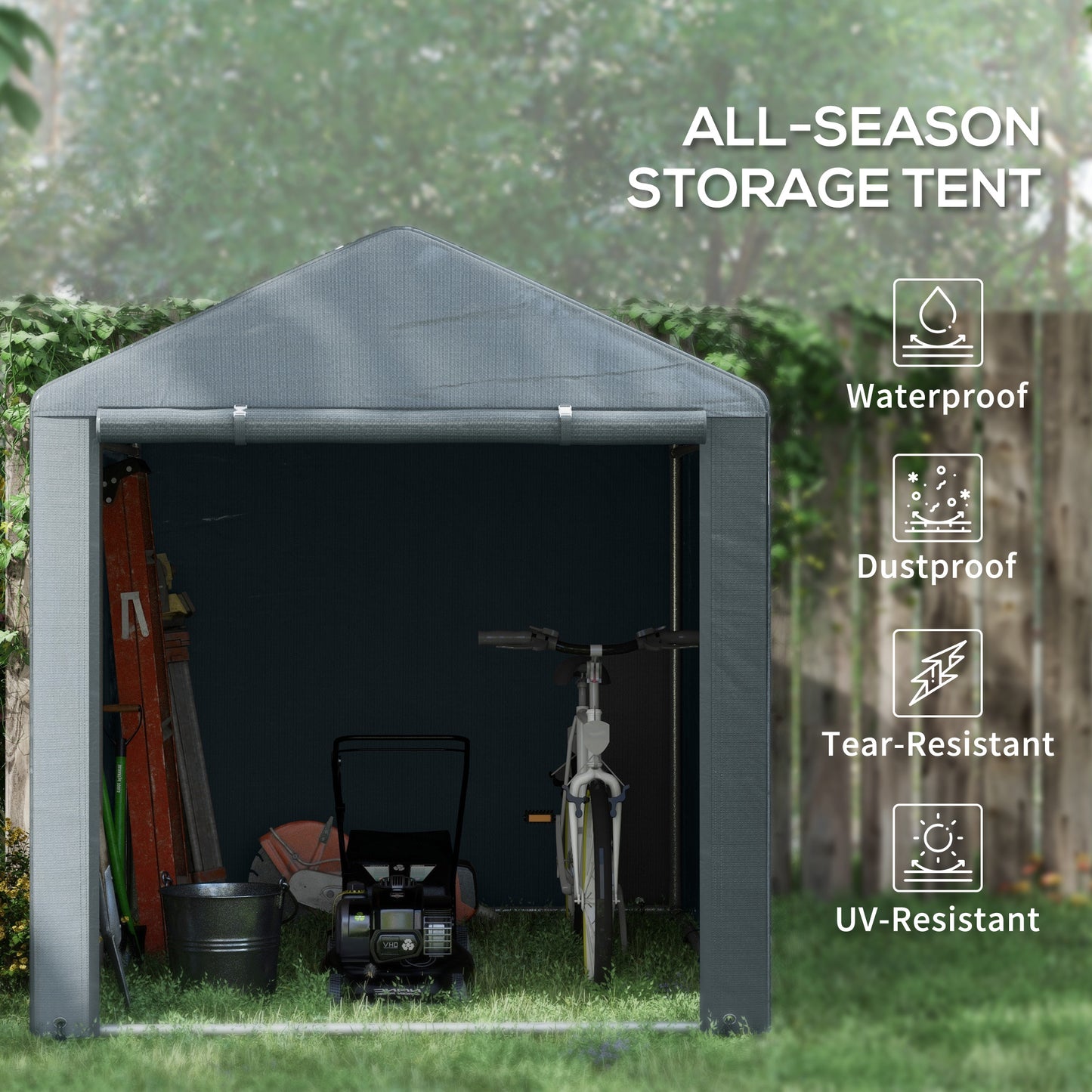 Outsunny 1.6 x 2.2m Outdoor Storage Shed with Accessories - Dark Grey - ALL4U RETAILER LTD