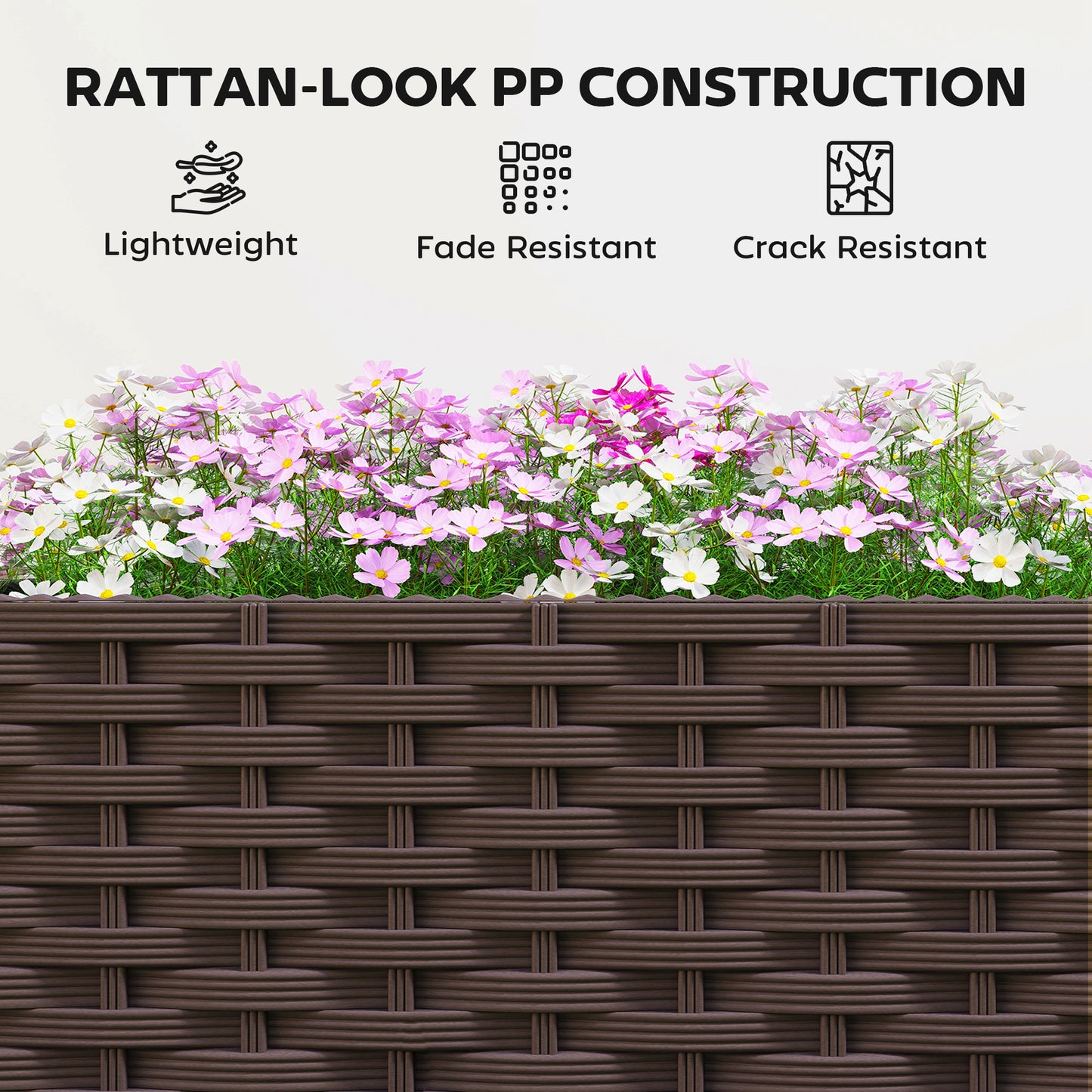 Outsunny Plastic Raised Garden Bed With Legs Self Watering Elevated Planter Boxes Modular Planter With Drainage Holes